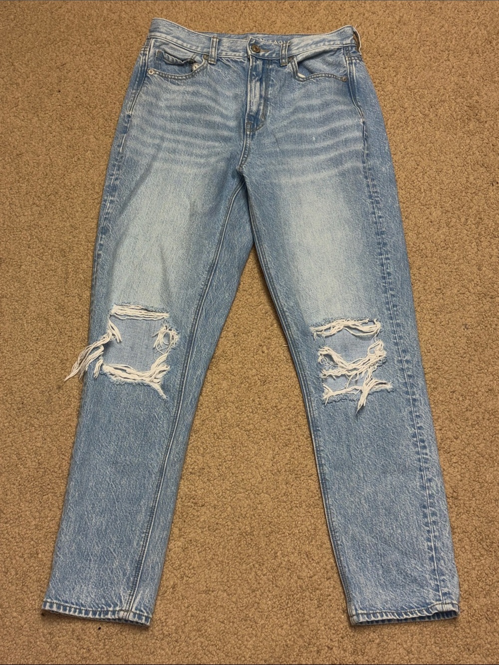 American Eagle Outfitters Light Blue Distressed Boyfriend Jeans